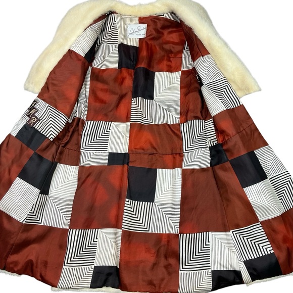 Vintage 1960s/70s leather and fur collared, lined trenchcoat XS/S USA made - Picture 4 of 10